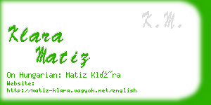 klara matiz business card